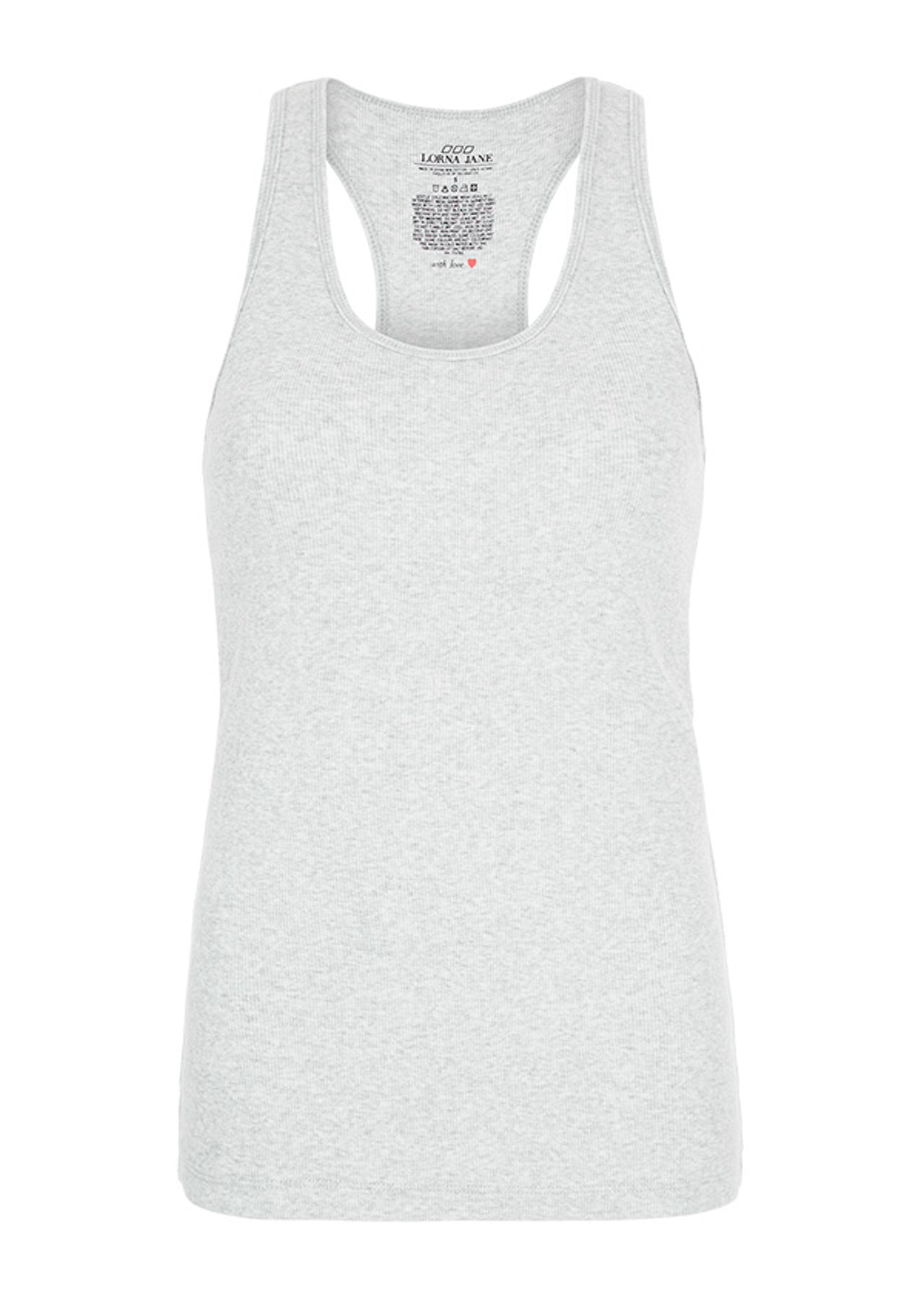 Lorna Jane String Tank - Light Grey Marl