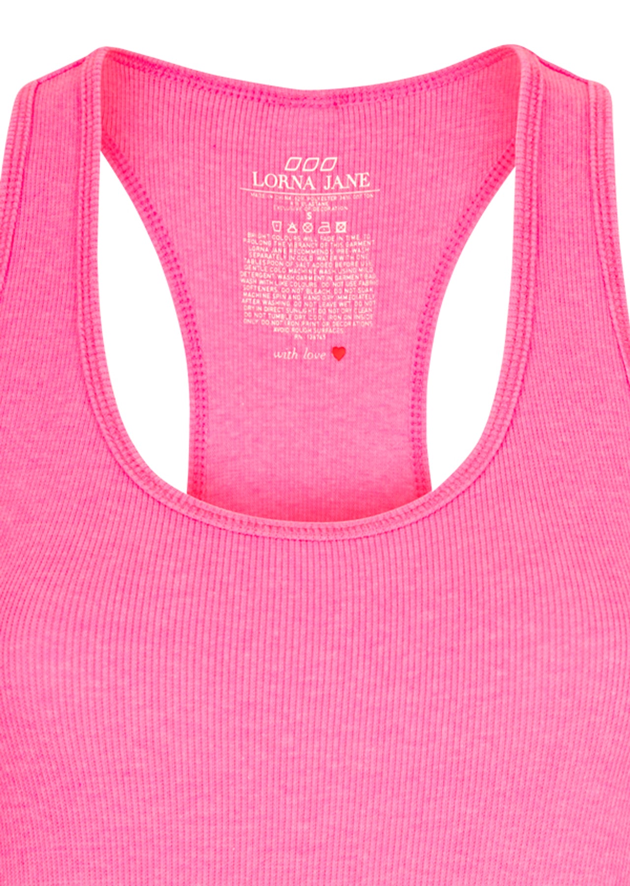 Lorna Jane String Tank - Rosa Shocking Marl