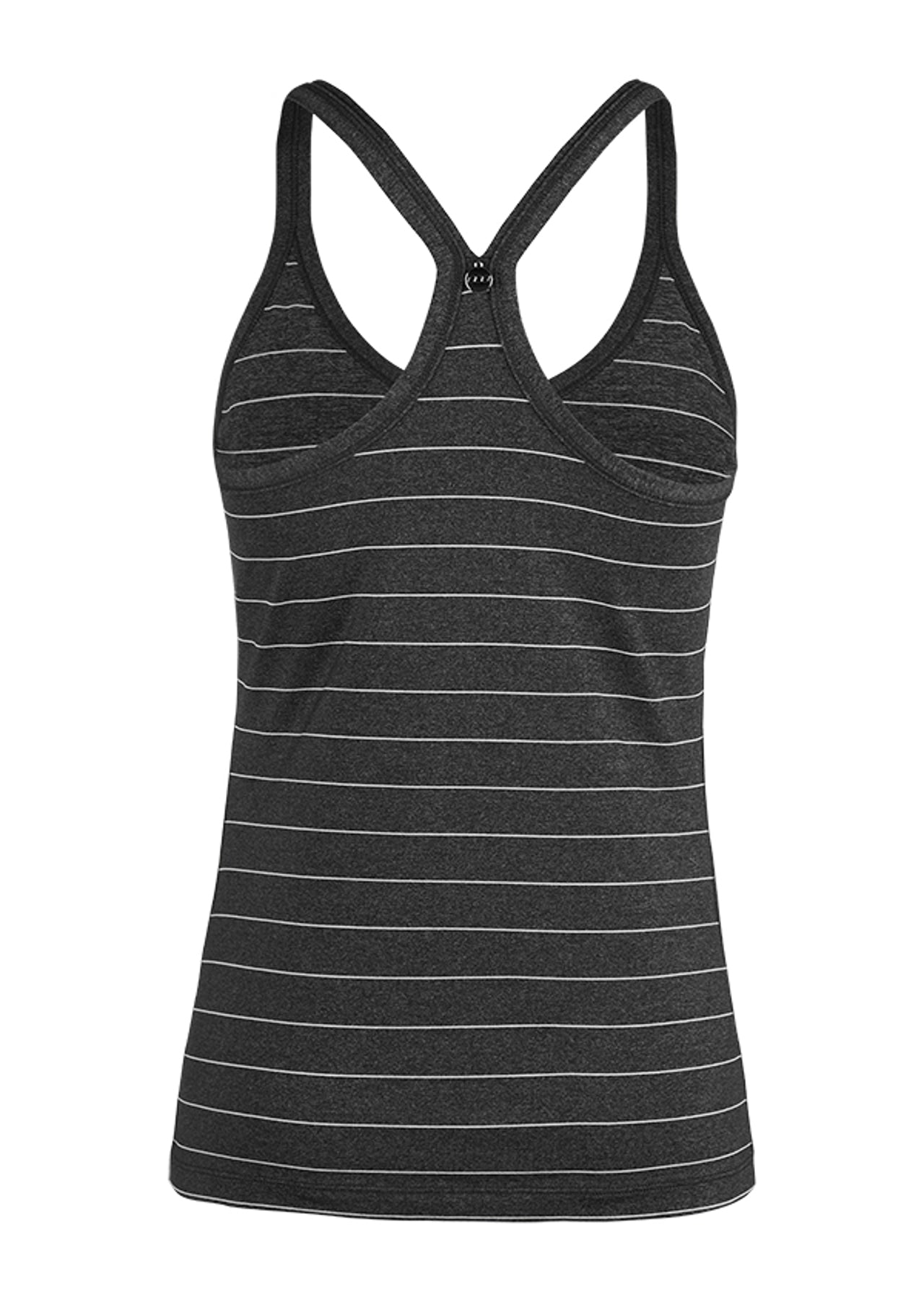 Lorna Jane Stripe Excel Tank - Black Marl Stripe