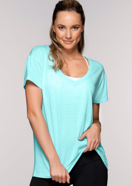Lorna Jane Success S/Slv Top - Waterfall Marl