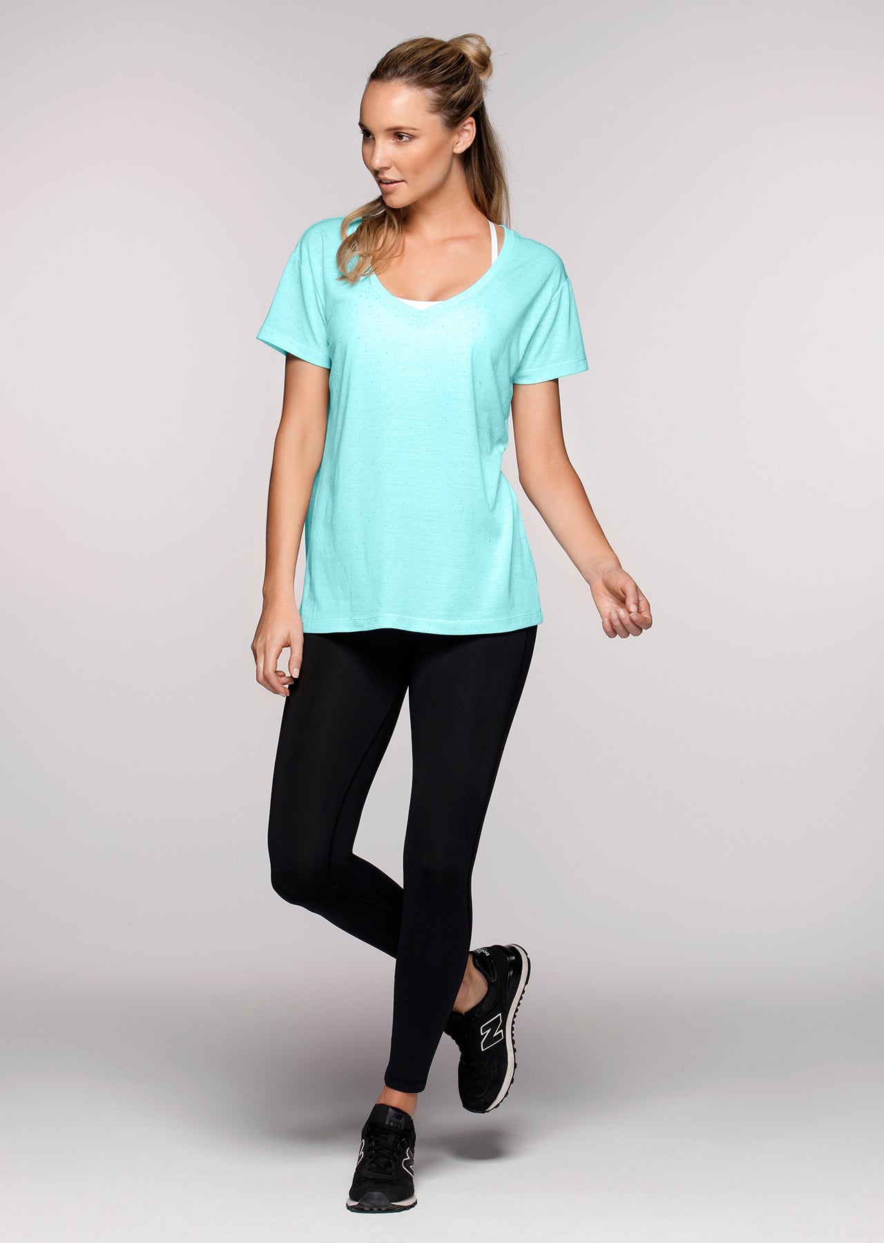 Lorna Jane Success S/Slv Top - Waterfall Marl
