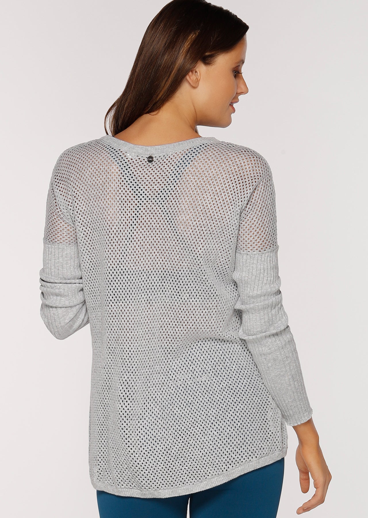 Lorna Jane Sundown L/Slv Knit - Grey Marl