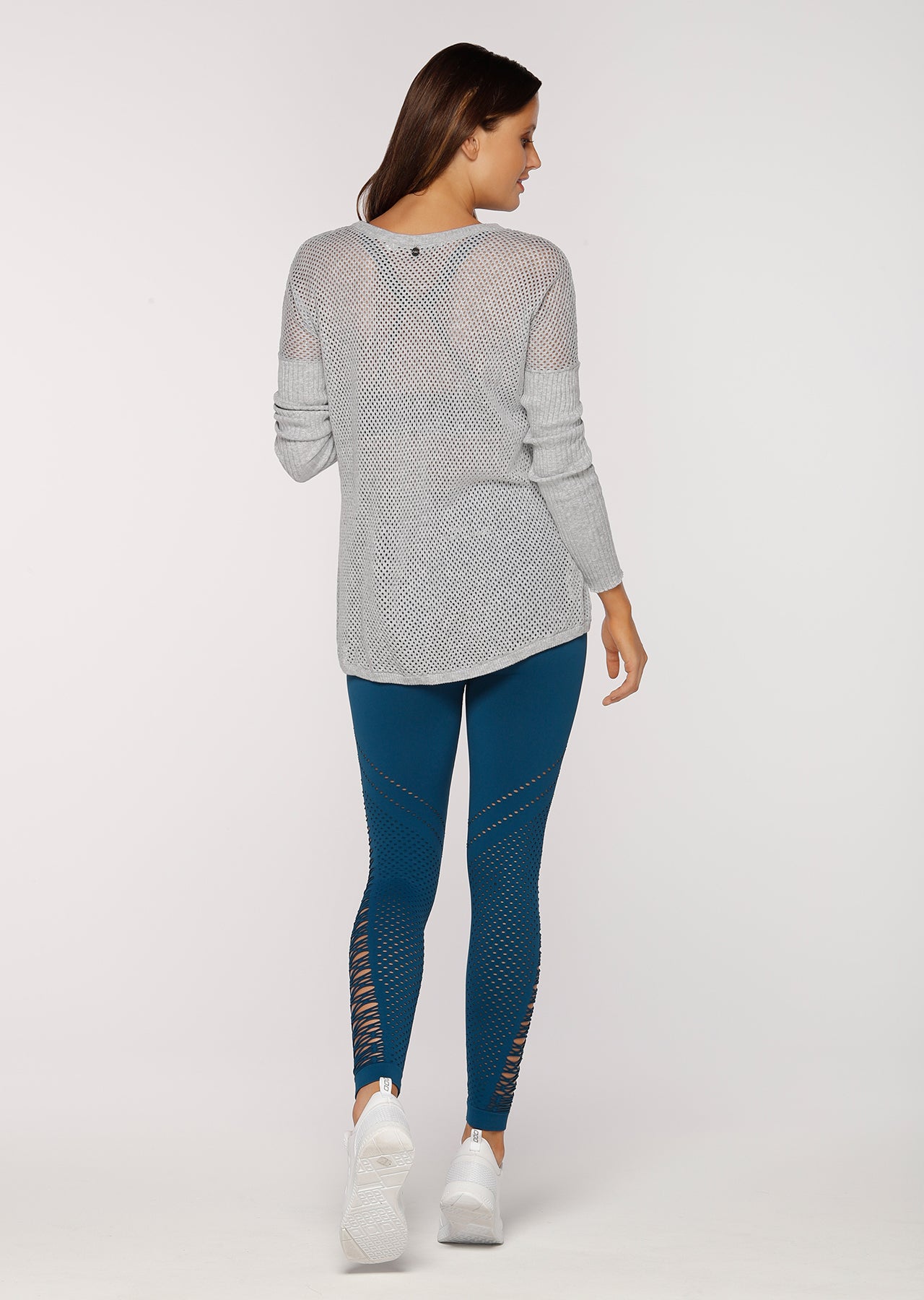 Lorna Jane Sundown L/Slv Knit - Grey Marl