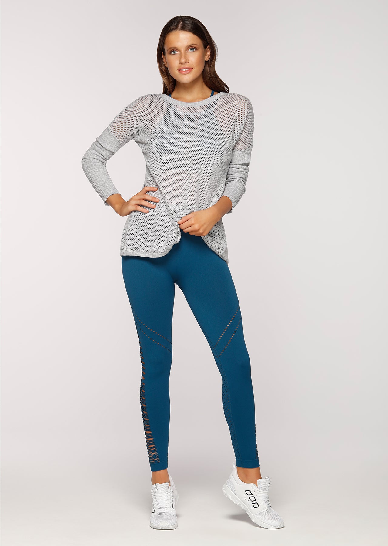Lorna Jane Sundown L/Slv Knit - Grey Marl