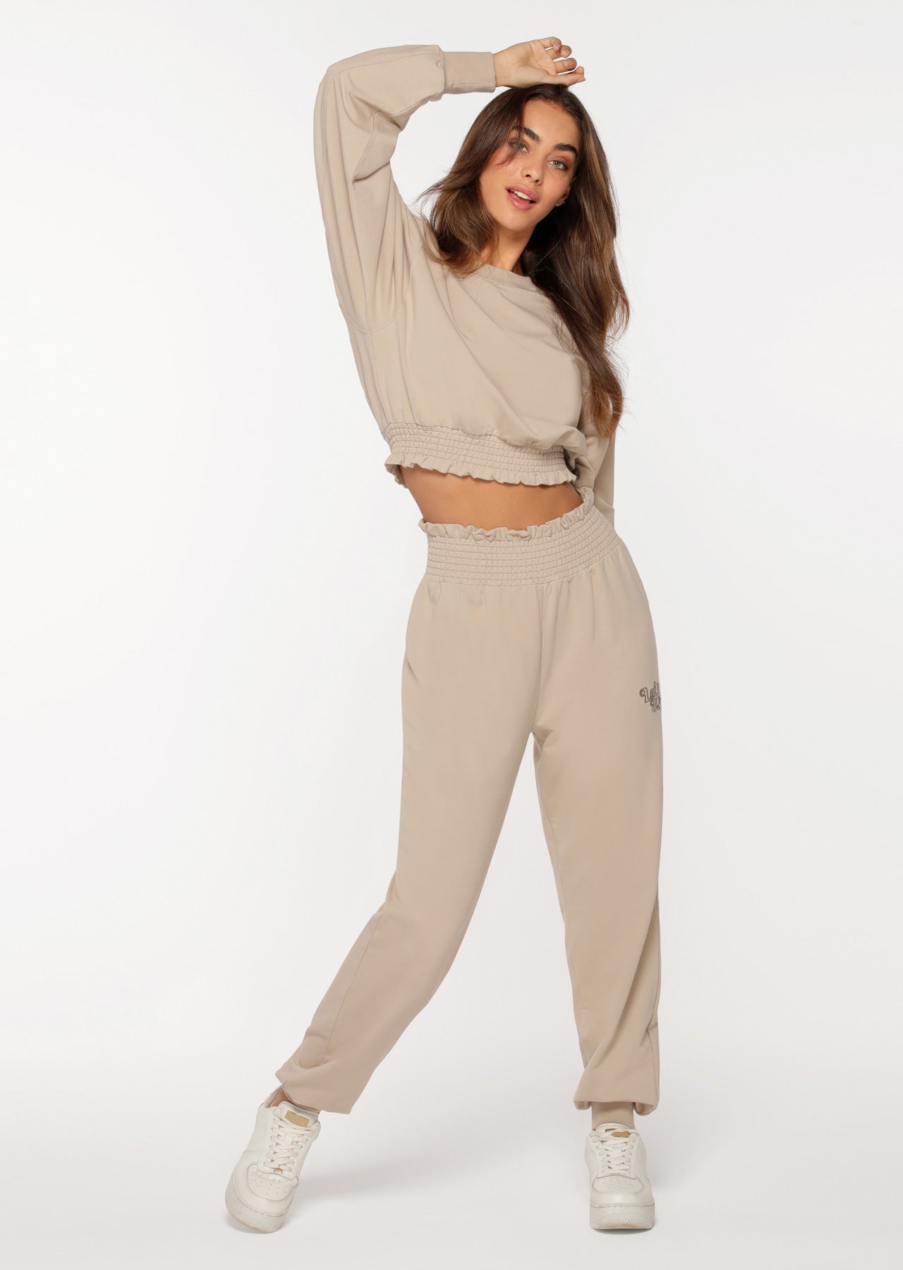 Lorna Jane Sunlight Shirred Sweat - Off White