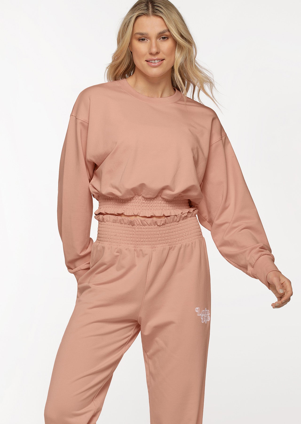 Lorna Jane Sunlight Shirred Sweat - Ballerina