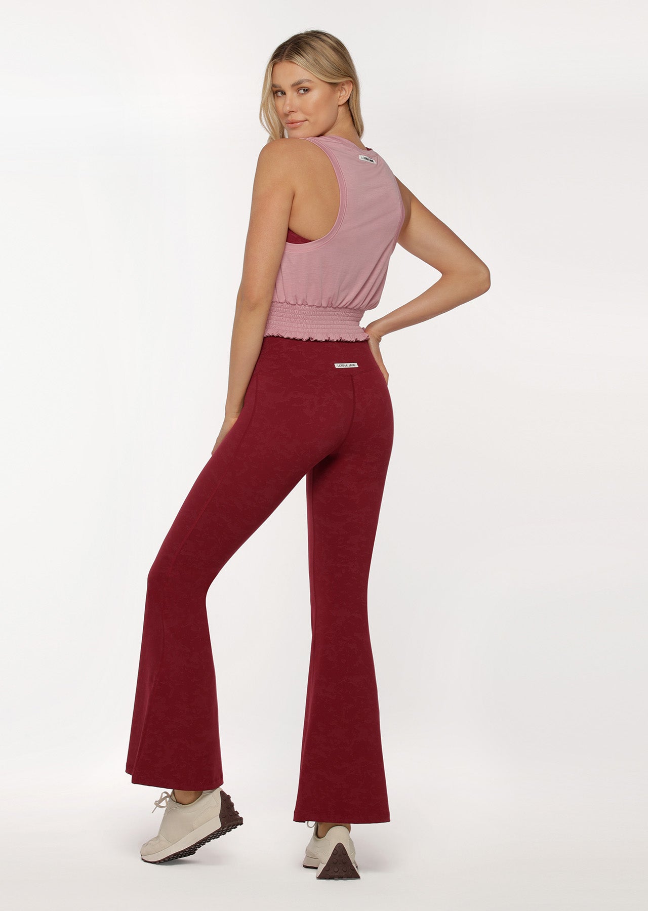 Lorna Jane Sunlight Shirred Tank - Dark Dusty Rose