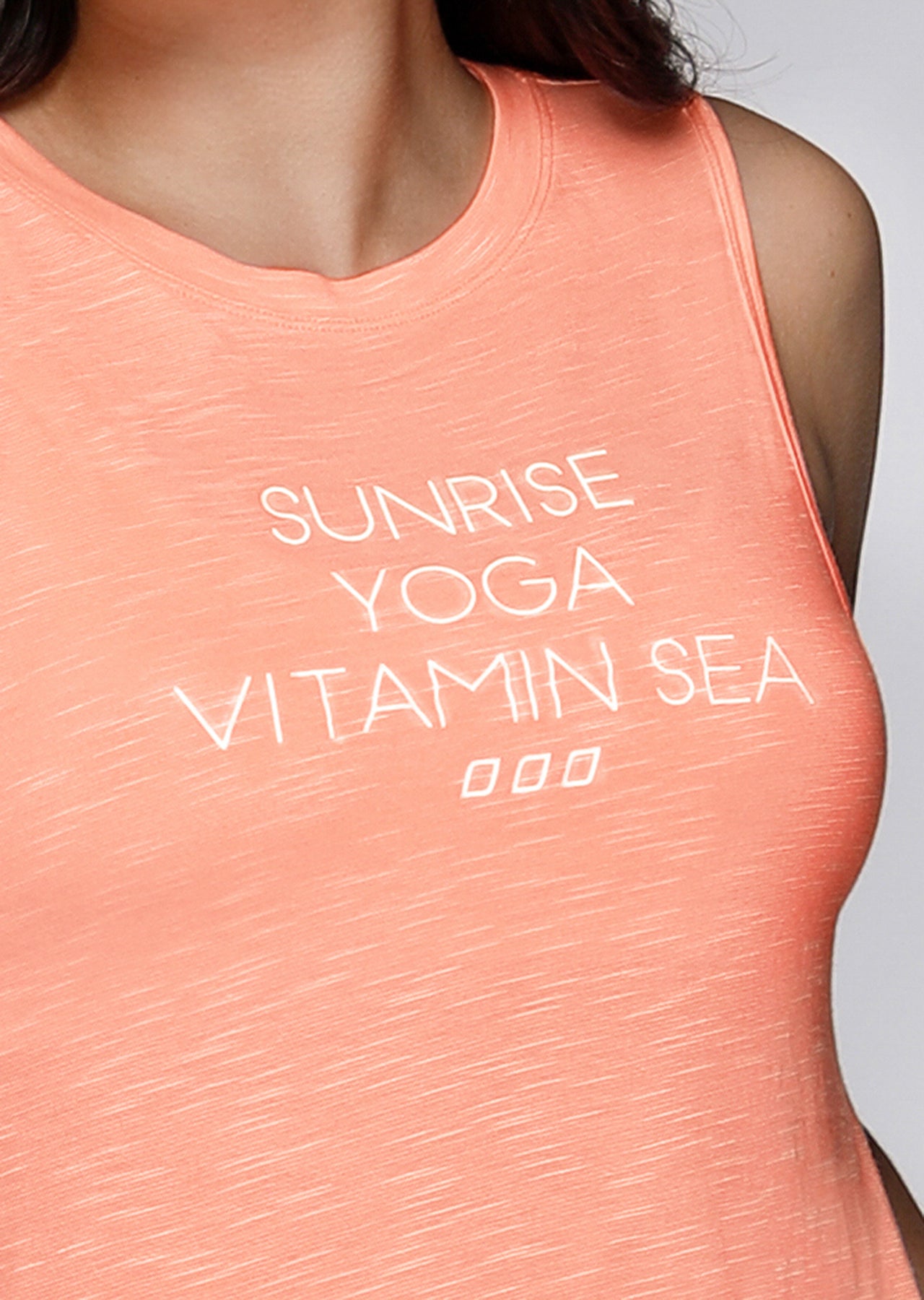 Lorna Jane Sunrise Tank - Neon Peach Melba Marl