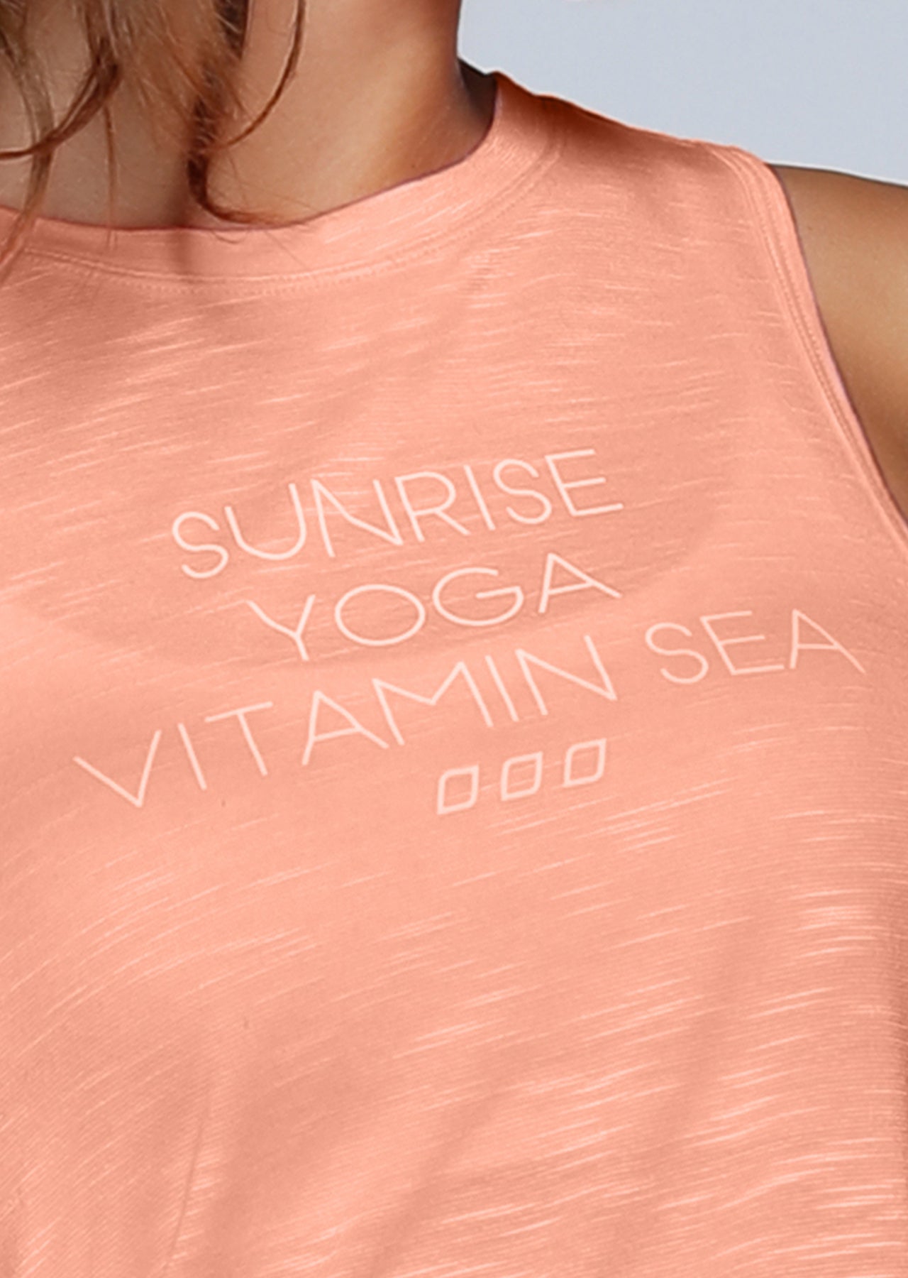 Lorna Jane Sunrise Tank - Neon Peach Melba Marl