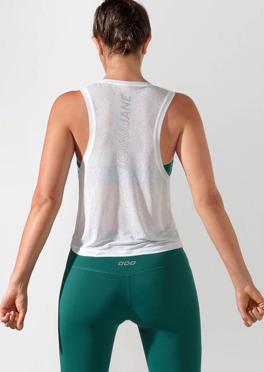 Lorna Jane Superfine Cropped Active Tank - White