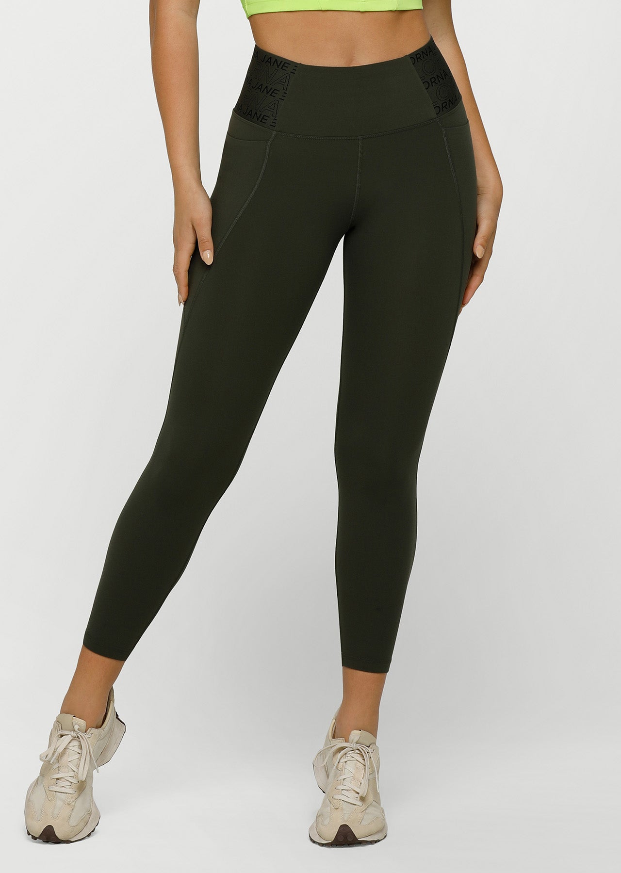 Lorna Jane Superior Phone Pocket Ankle Biter Leggings - Dark Luxury Green