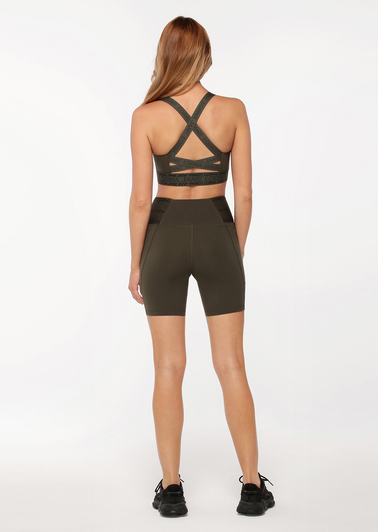 Lorna Jane Superior Phone Pocket Bike Shorts - Dark Luxury Green