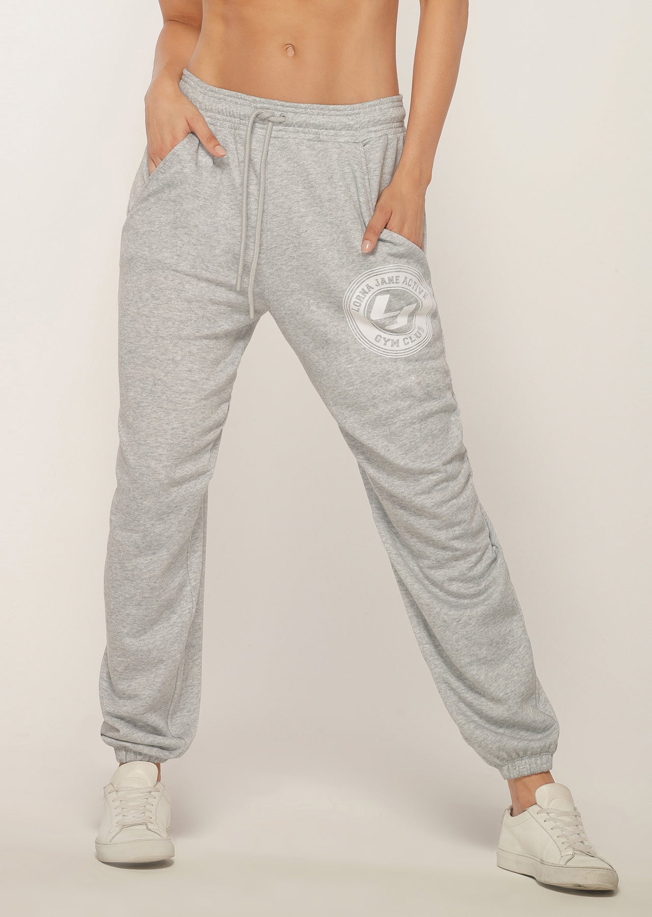 Lorna Jane Swagger Track Pants - Light Grey Marl