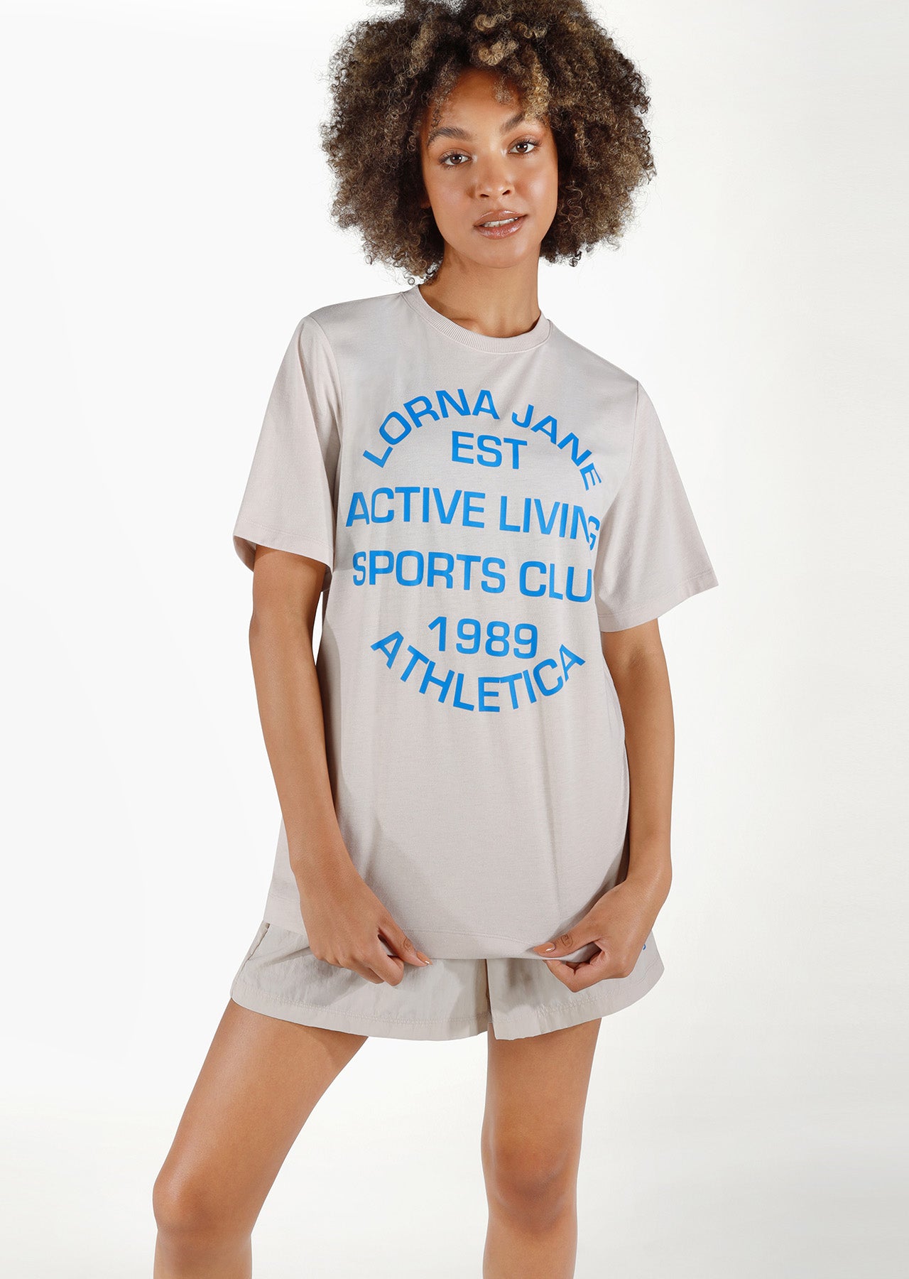 Lorna Jane Sweat It Oversized Tee - White Sand