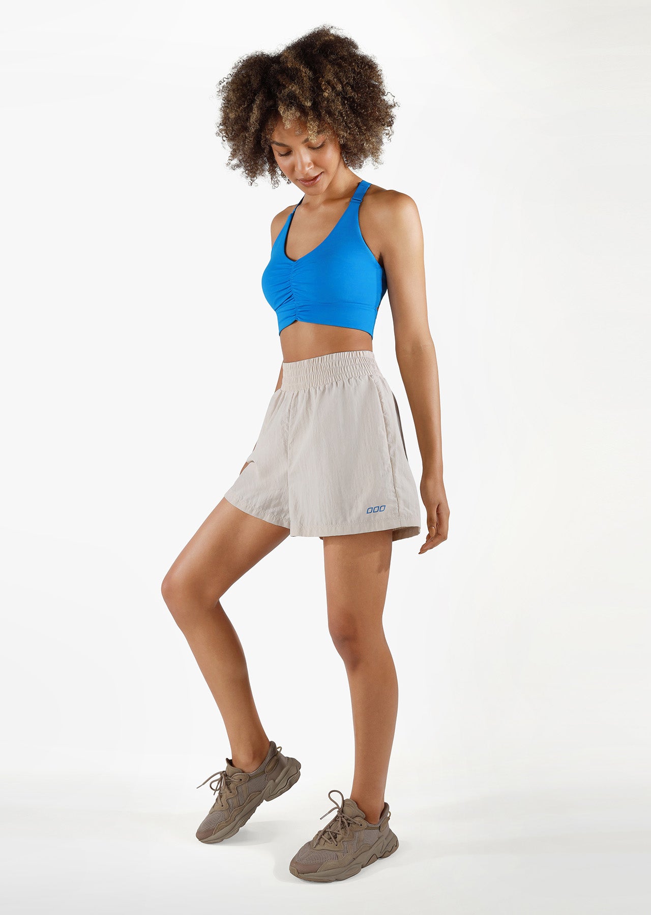 Lorna Jane Sweat It Run Shorts - White Sand