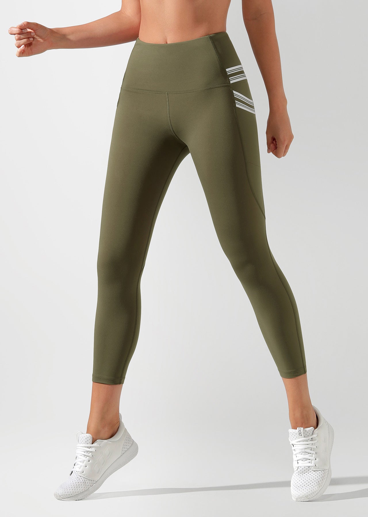 Lorna Jane Swift Booty Support Ankle Biter Tight - Pale Olive