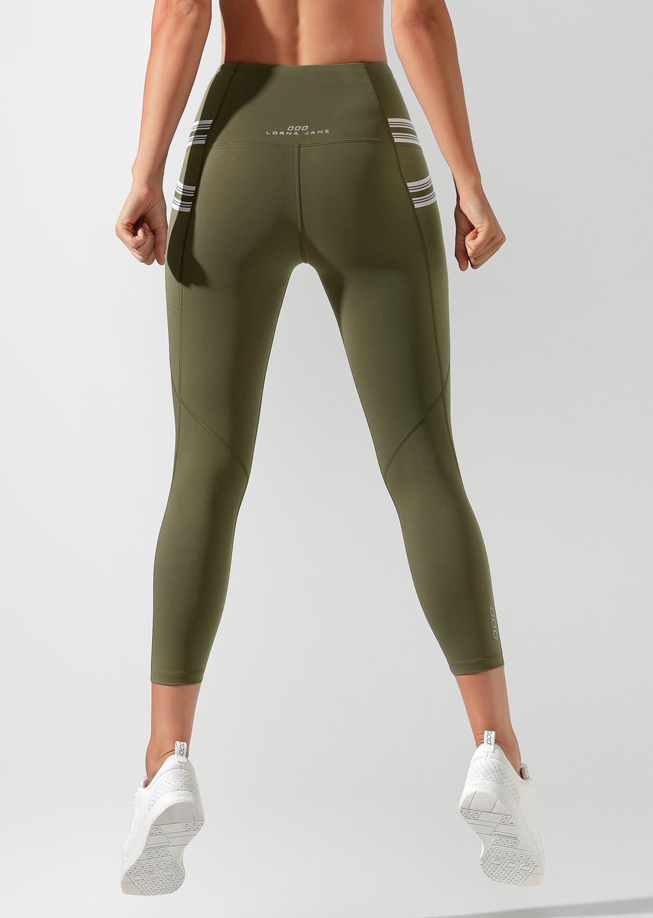 Lorna Jane Swift Booty Support Ankle Biter Tight - Pale Olive
