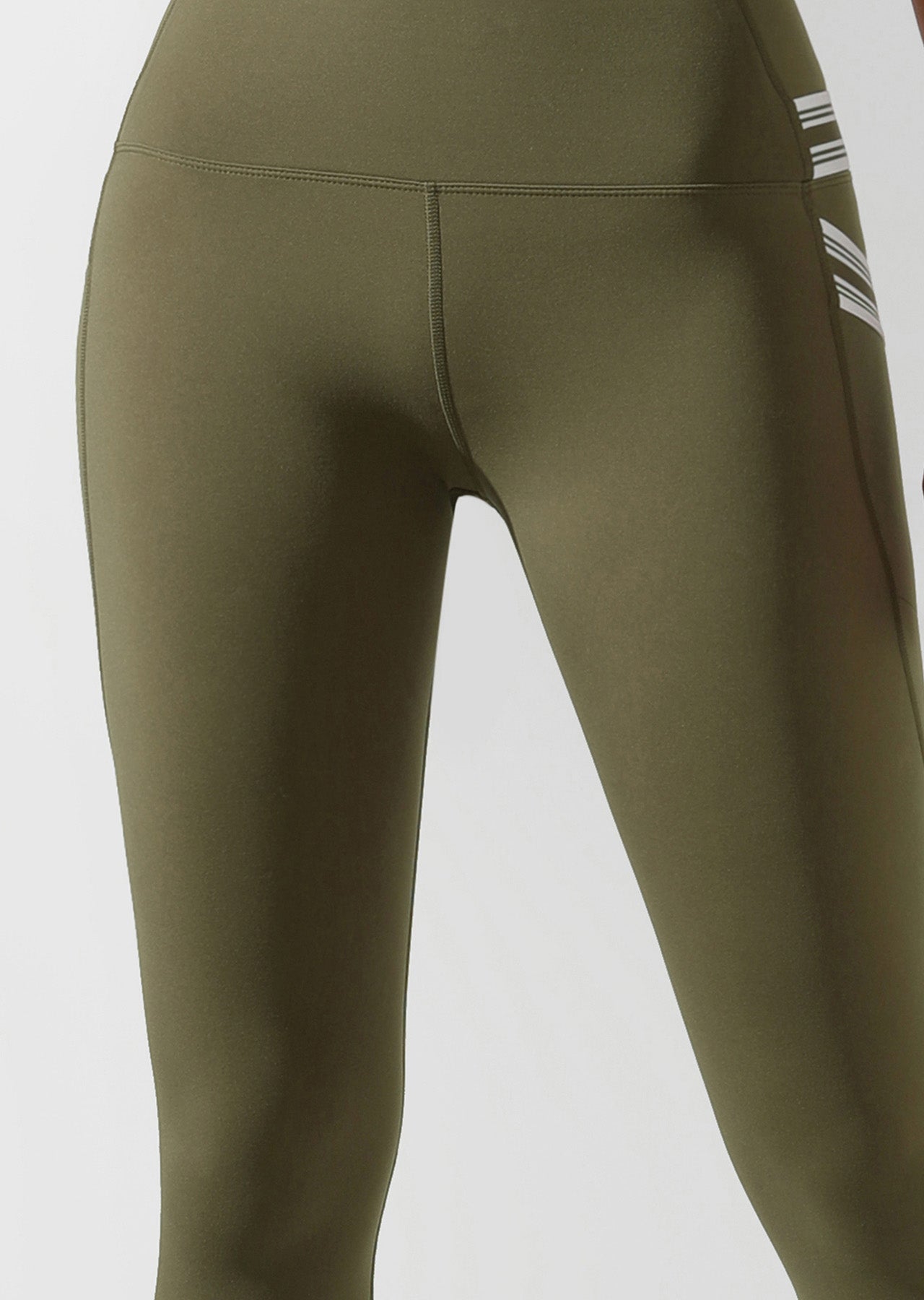 Lorna Jane Swift Booty Support Ankle Biter Tight - Pale Olive