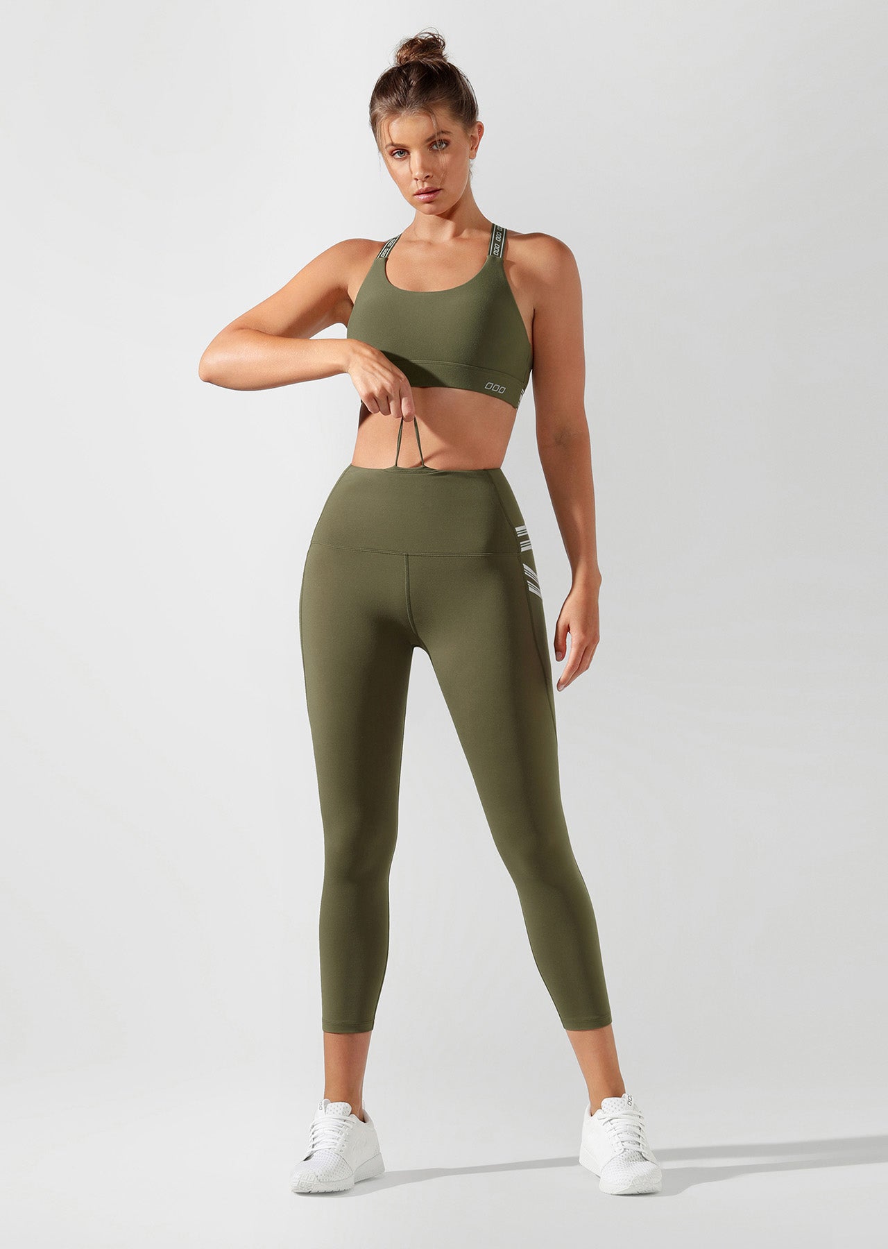 Lorna Jane Swift Booty Support Ankle Biter Tight - Pale Olive