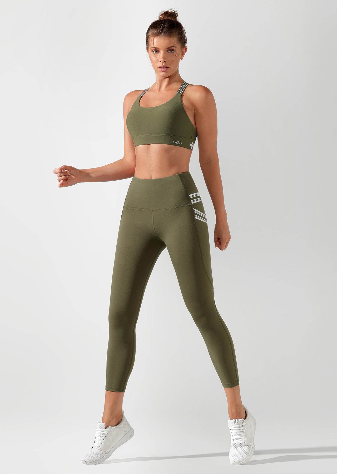 Lorna Jane Swift Booty Support Ankle Biter Tight - Pale Olive