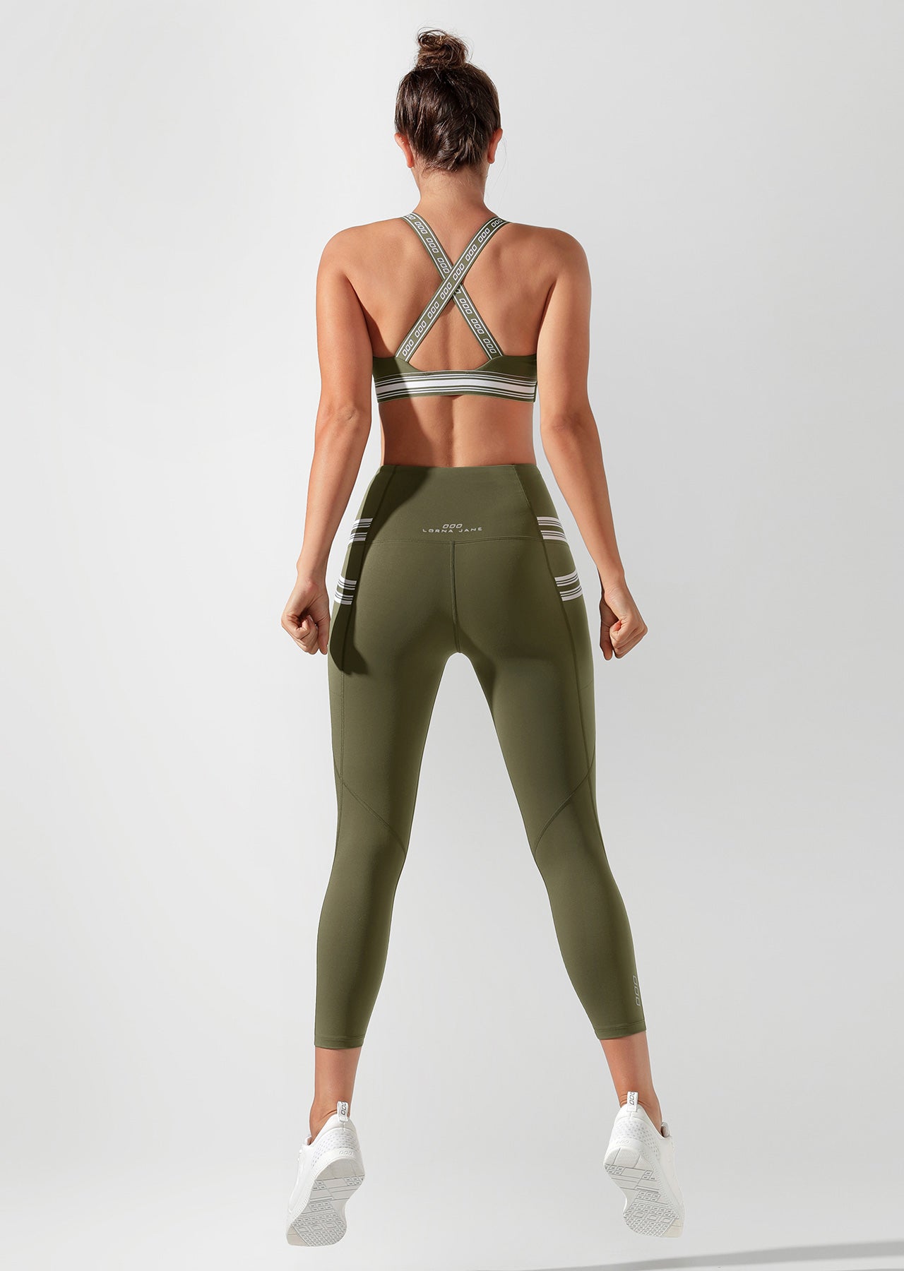 Lorna Jane Swift Booty Support Ankle Biter Tight - Pale Olive