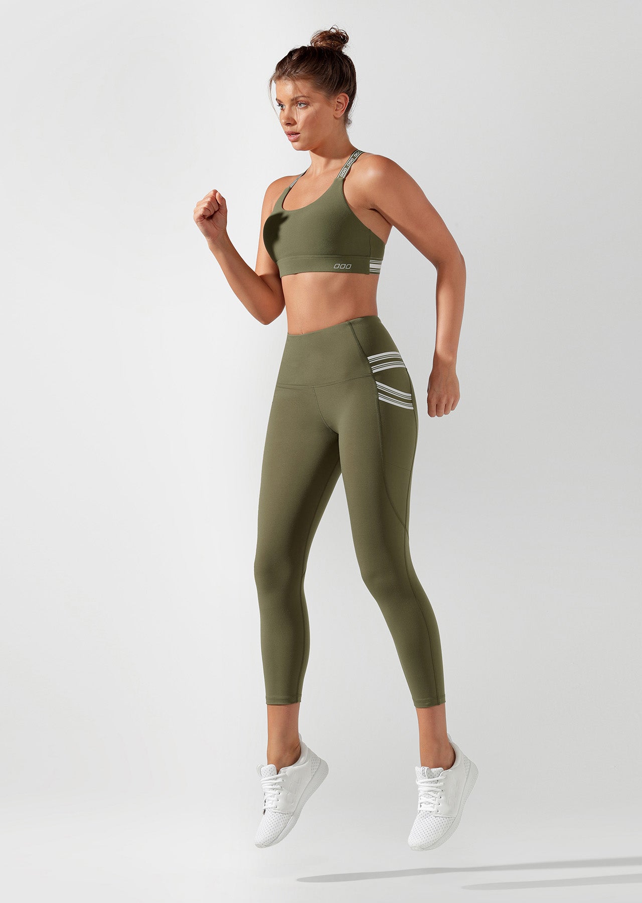 Lorna Jane Swift Booty Support Ankle Biter Tight - Pale Olive