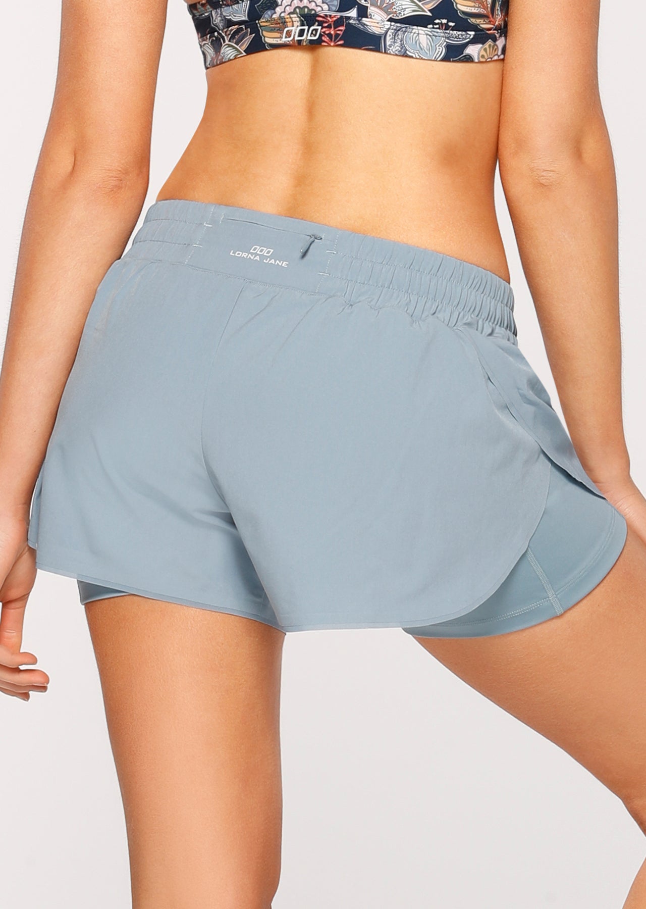 Lorna Jane Swift Run Shorts - Washed Out Blue