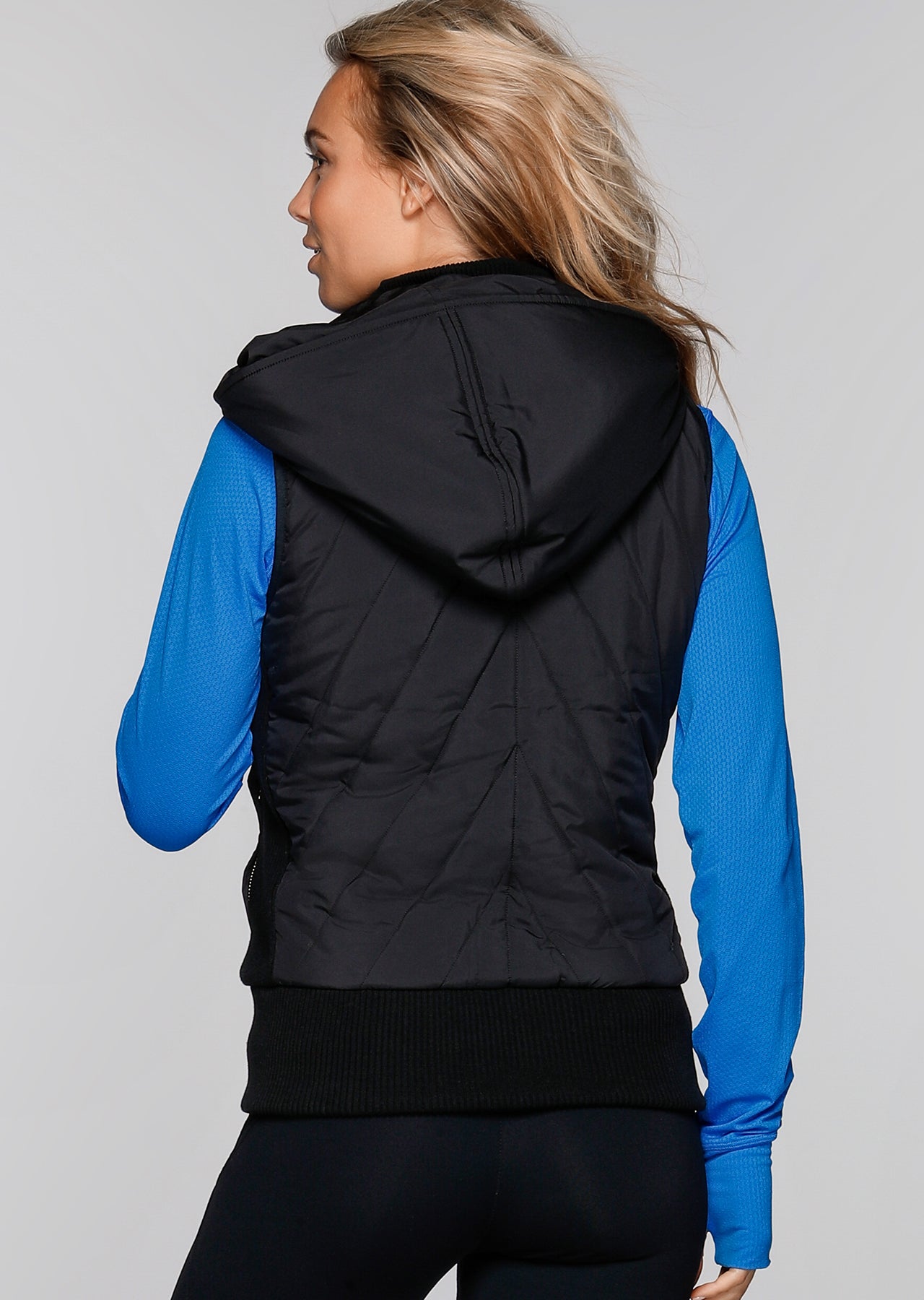 Lorna Jane Teddy Lined Hooded Puffa Vest - Black