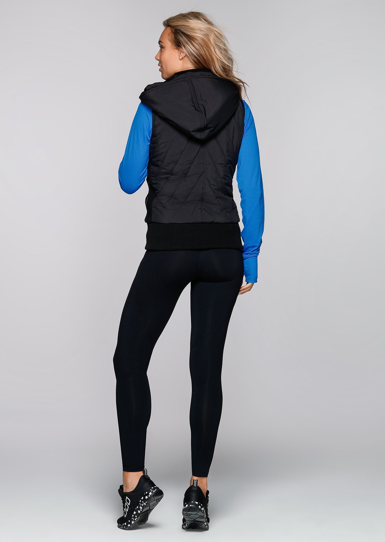 Lorna Jane Teddy Lined Hooded Puffa Vest - Black