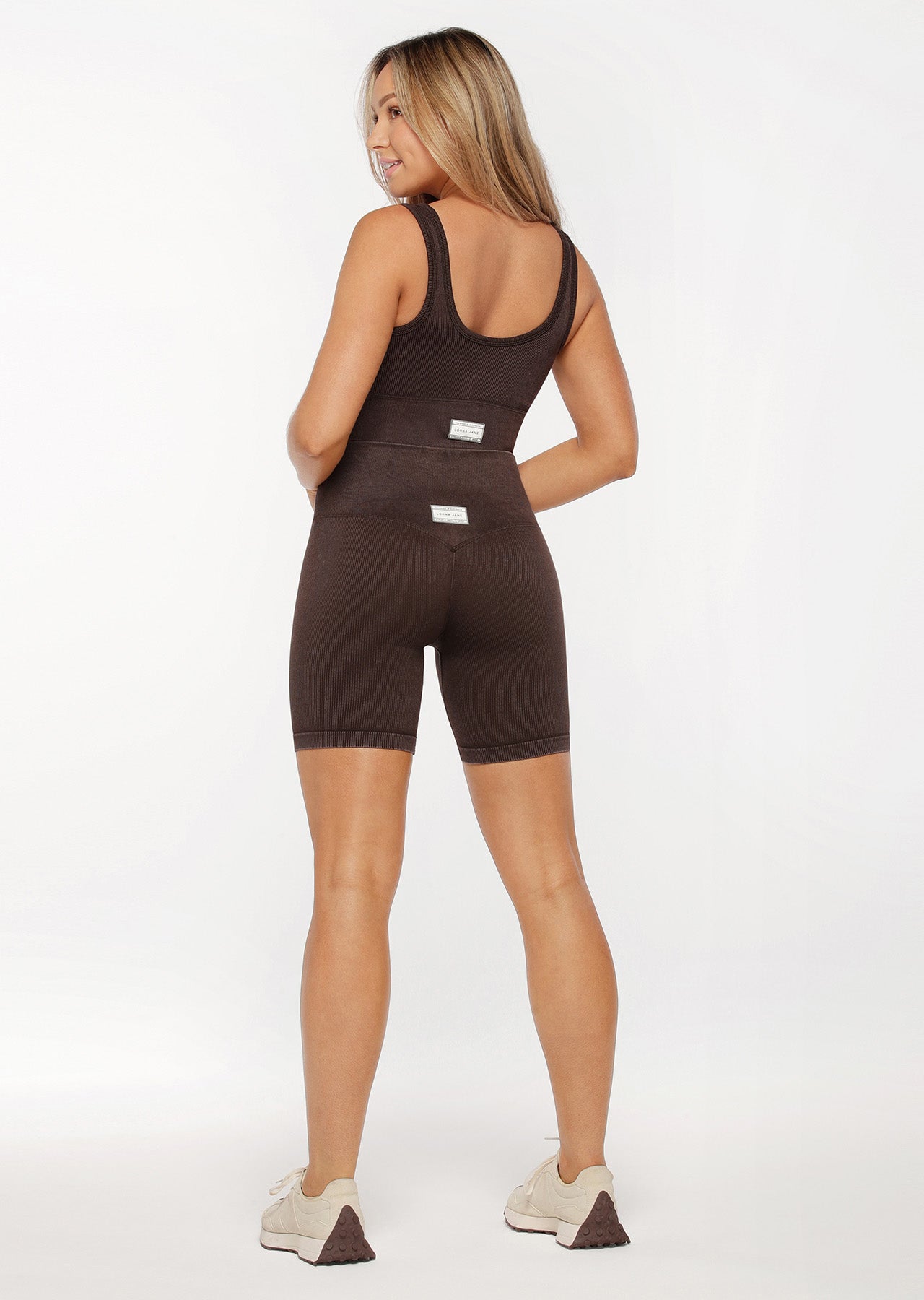 Lorna Jane Tempo Ribbed Seamless Long Line Bra - Washed Volcano