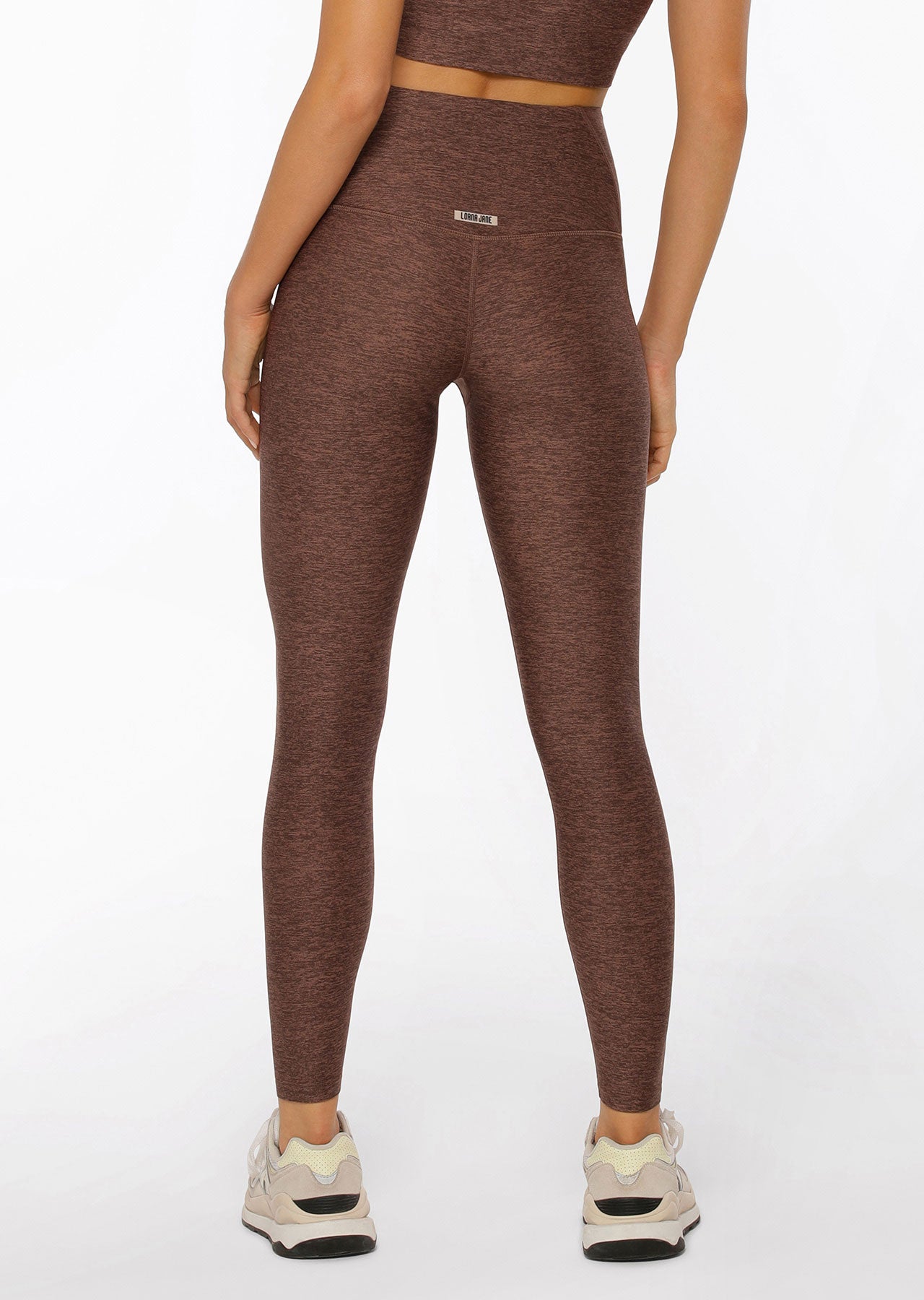 Lorna Jane Thermo Tech High Fold Full Length Leggings - Chocolate Marl Print