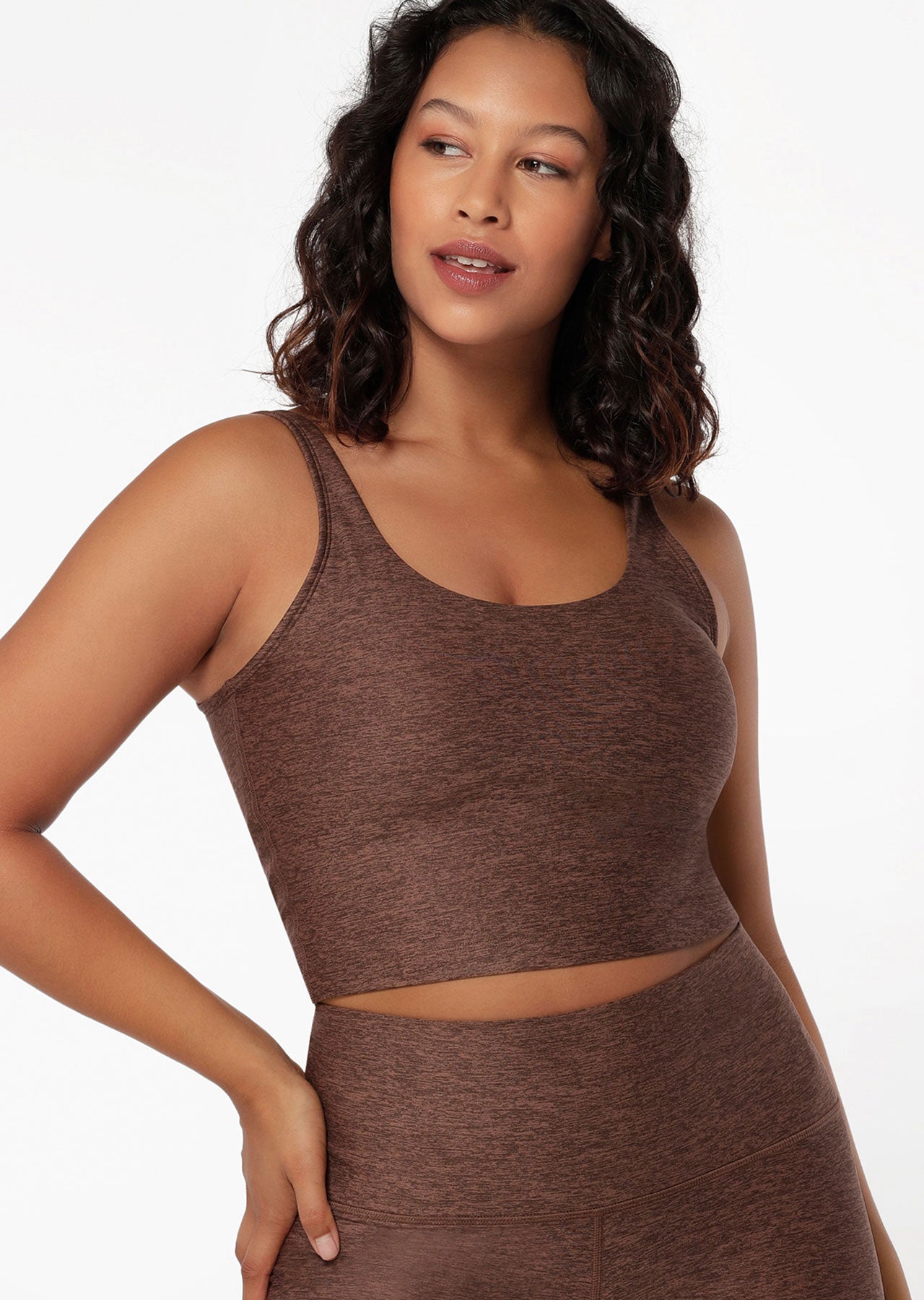 Lorna Jane Thermo Tech Tank Bra Combo - Chocolate Marl