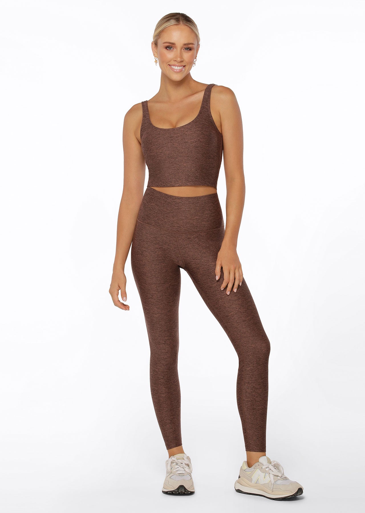 Lorna Jane Thermo Tech Tank Bra Combo - Chocolate Marl