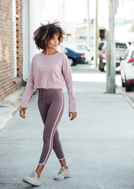 Lorna Jane Throwback Ankle Biter Leggings - Stone