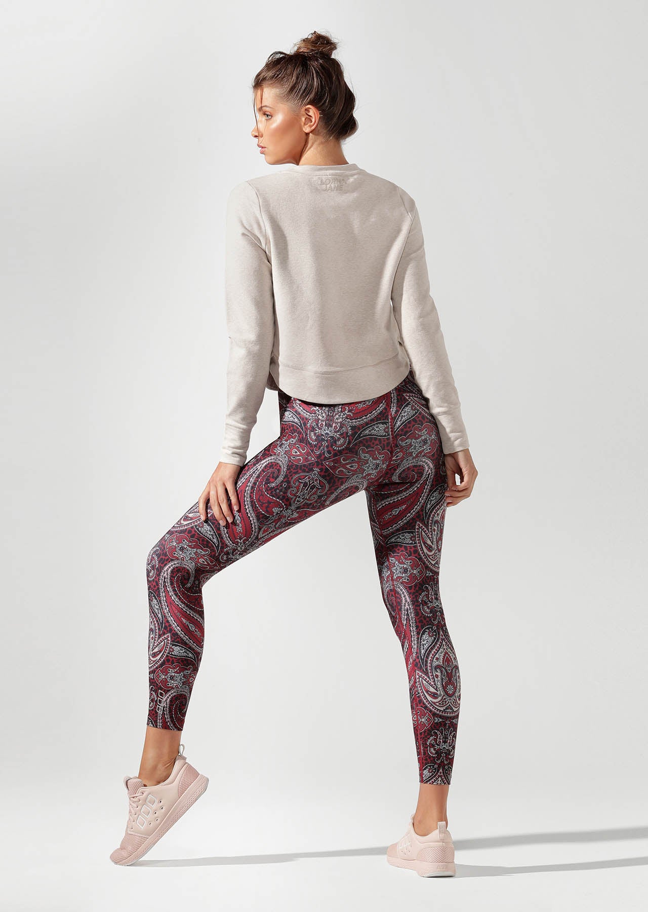 Lorna Jane Throwover Active Long Sleeve Top - Off White Marl