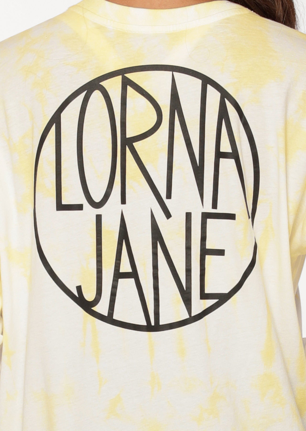Lorna Jane Tie Dye Boyfriend Long Sleeve Top - Lemon Cream Tie Dye