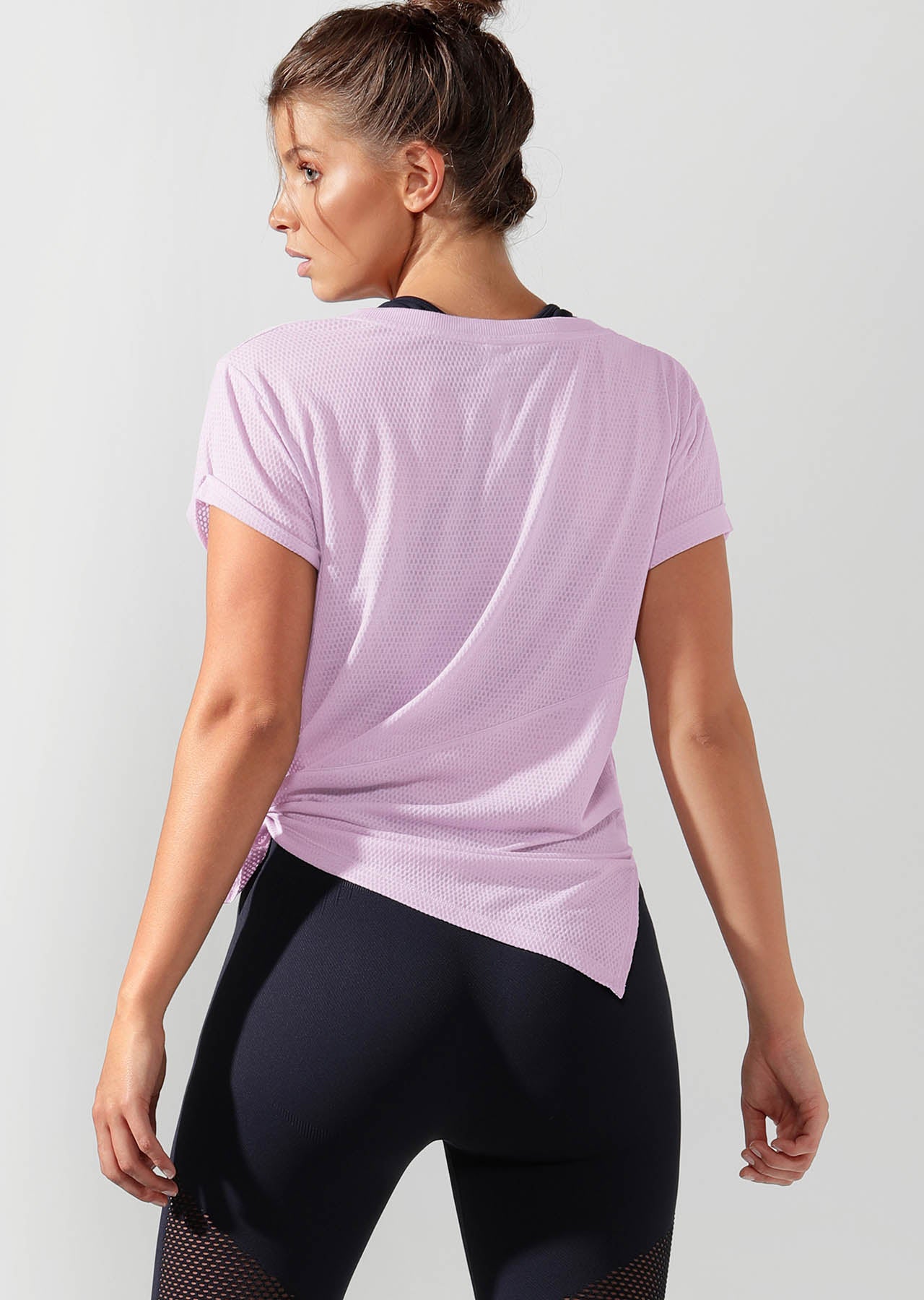 Lorna Jane Tie Me Active Tee - Pale Orchid Lilac