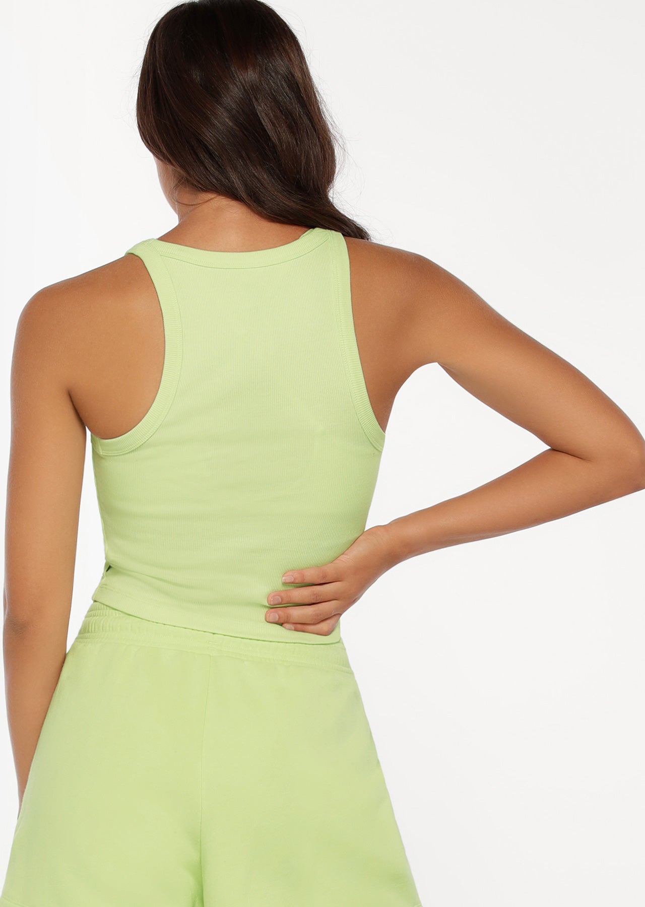 Lorna Jane Time-Out Rib Tank - Soft Lime