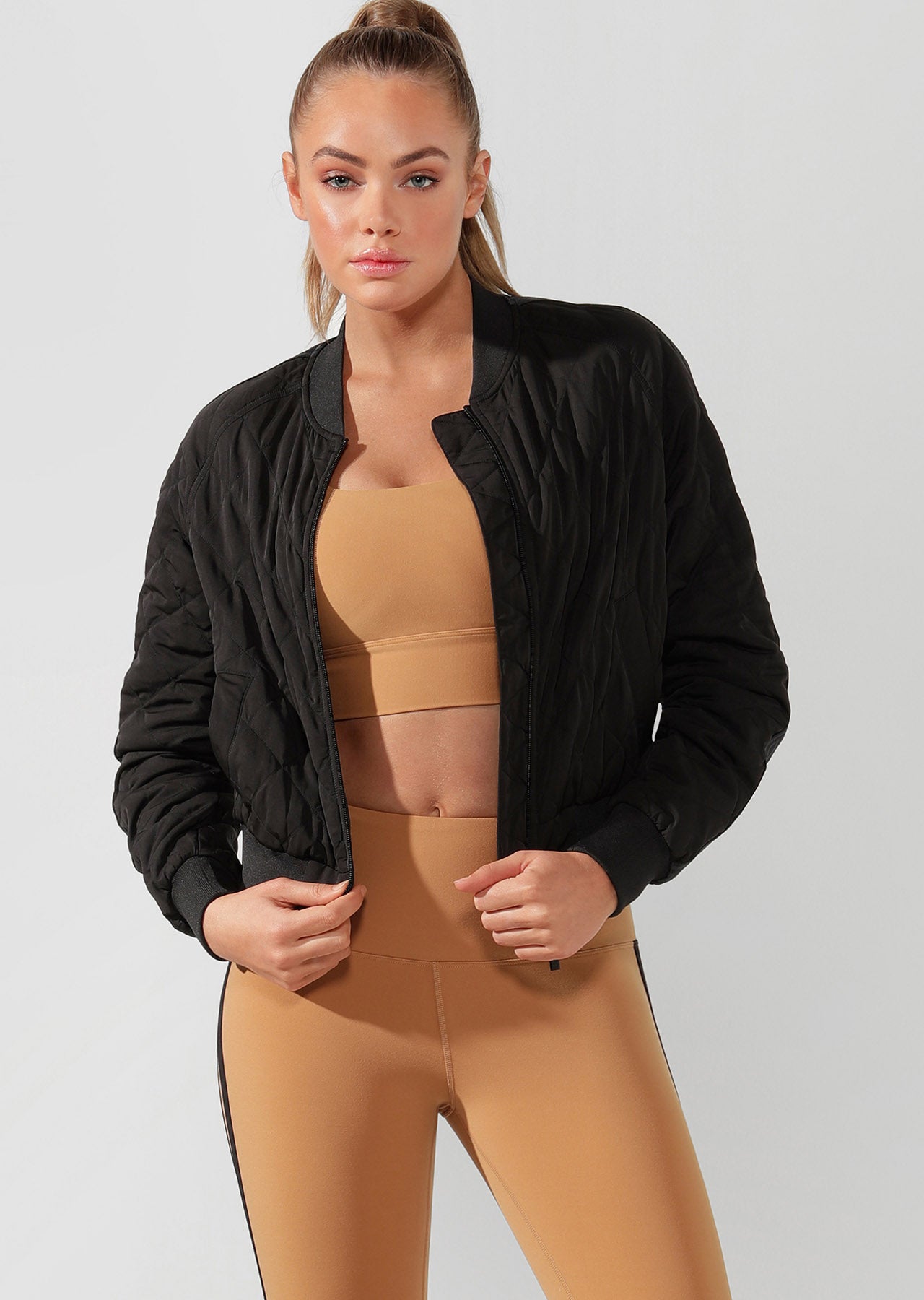 Lorna Jane To The Street Cropped Bomber - Black