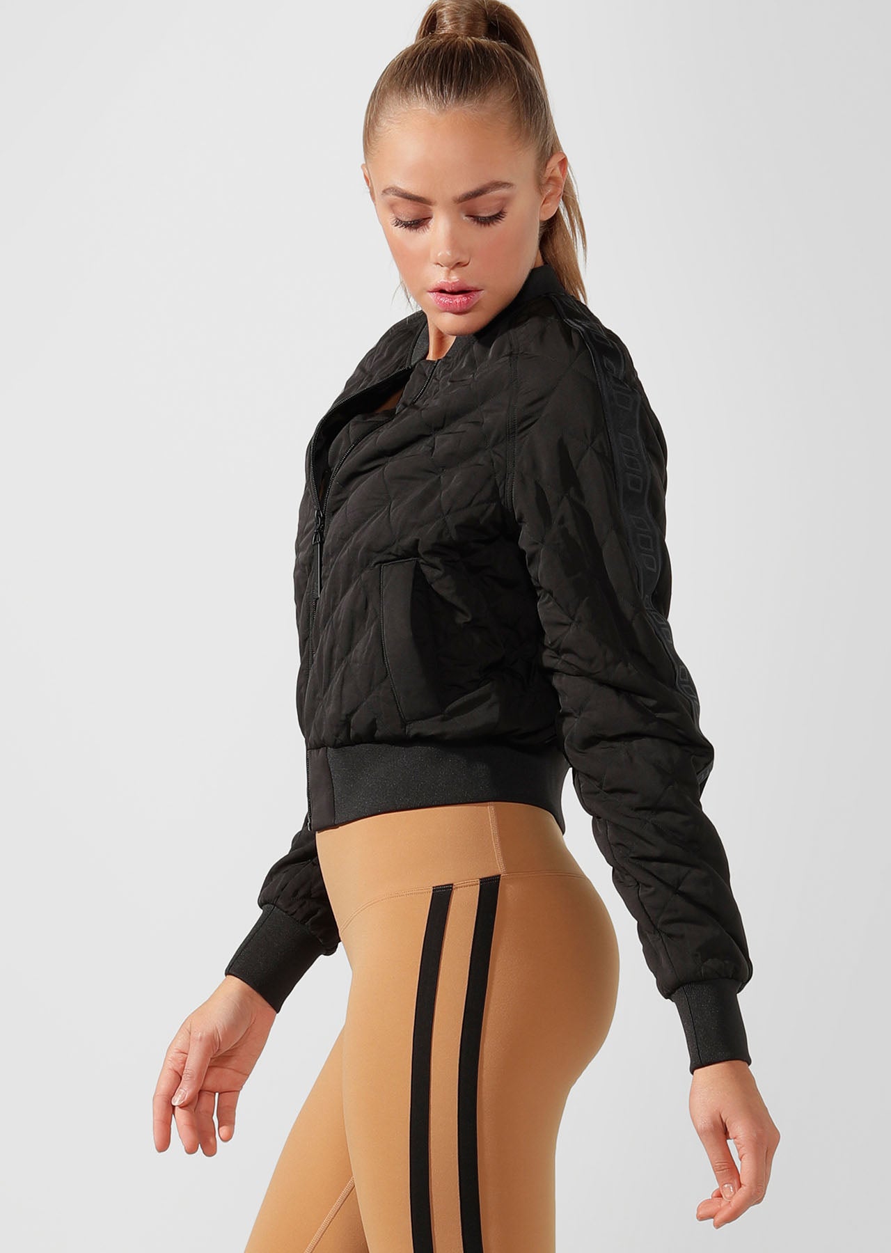 Lorna Jane To The Street Cropped Bomber - Black