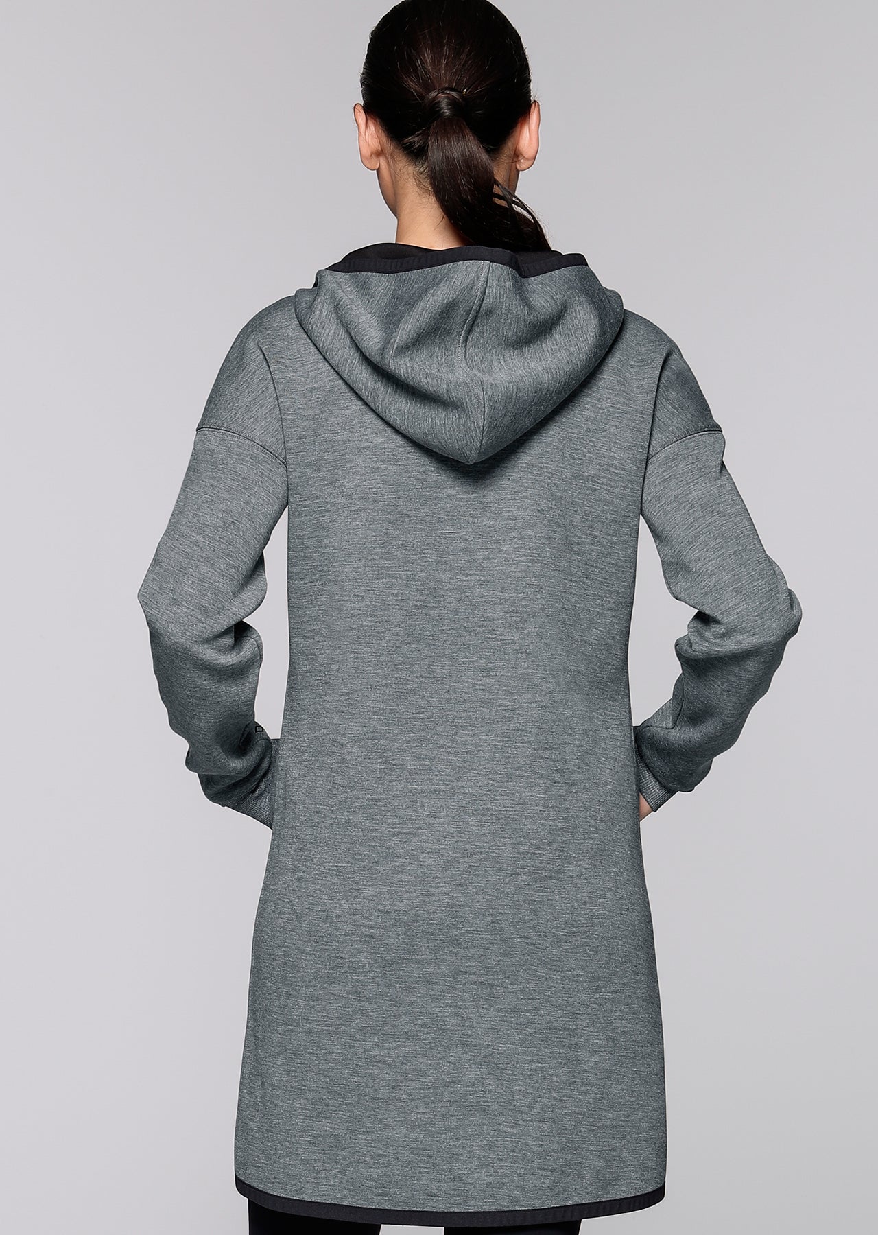 Lorna Jane Top Up Hooded Jacket - Dark Grey Marl