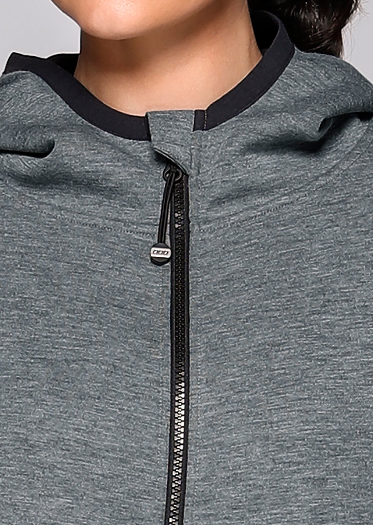 Lorna Jane Top Up Hooded Jacket - Dark Grey Marl