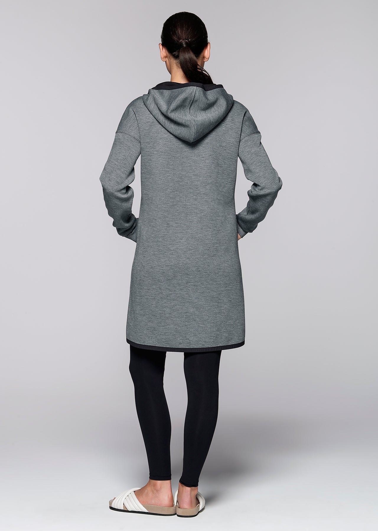 Lorna Jane Top Up Hooded Jacket - Dark Grey Marl