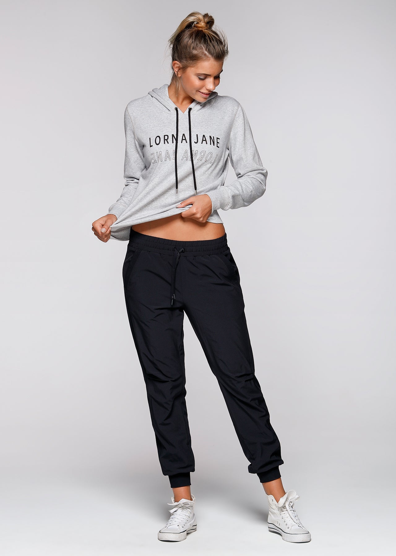 Lorna Jane Tough Girl Hoodie - Mid Grey Marl