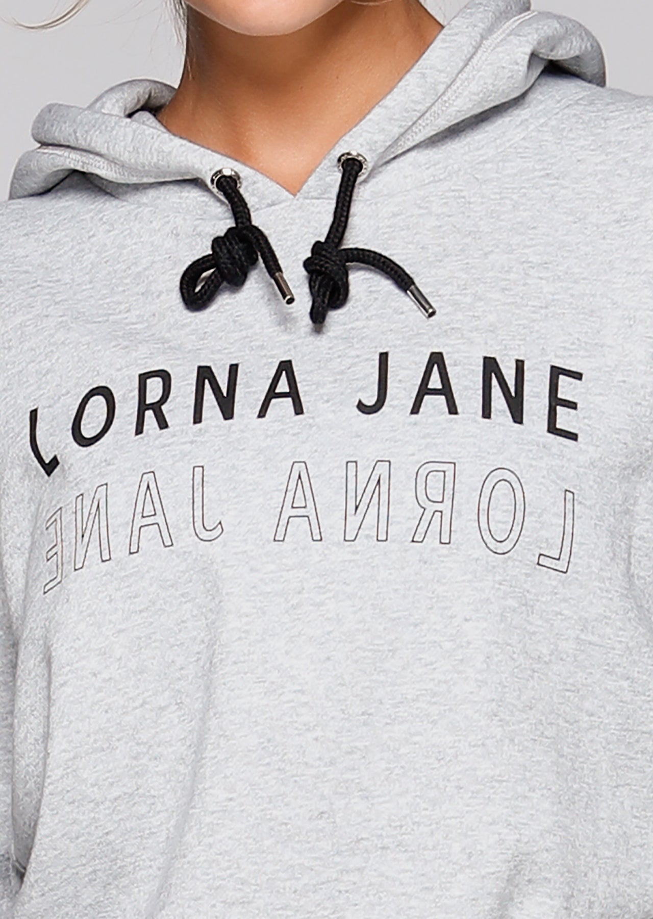 Lorna Jane Tough Girl Hoodie - Mid Grey Marl