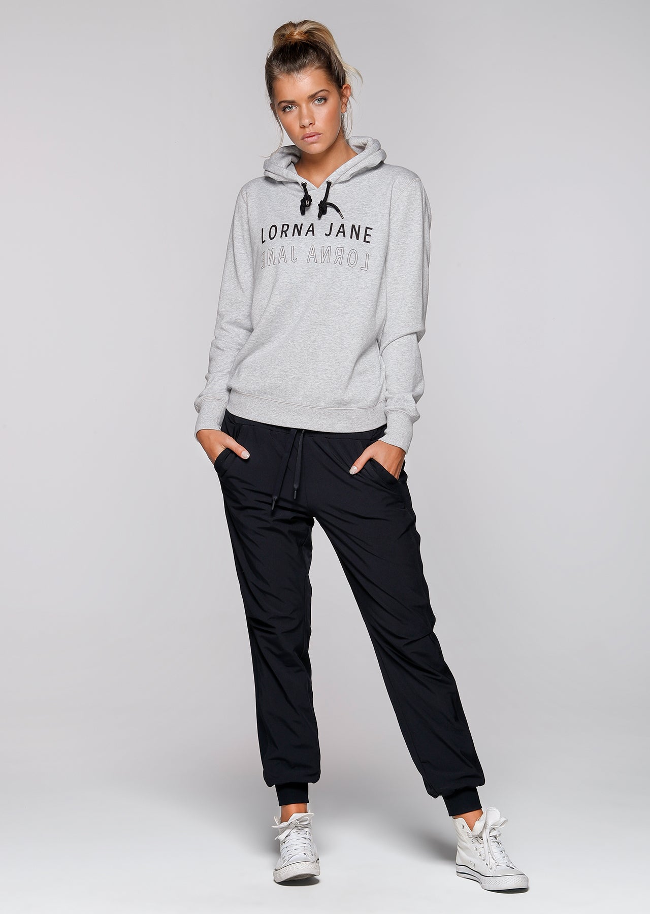 Lorna Jane Tough Girl Hoodie - Mid Grey Marl