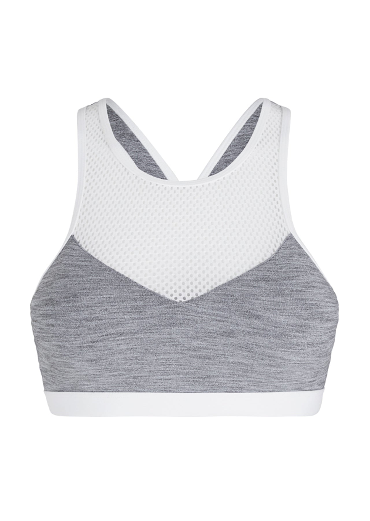 Lorna Jane Tough Girl Sports Bra - Mid Grey Marl Stripe