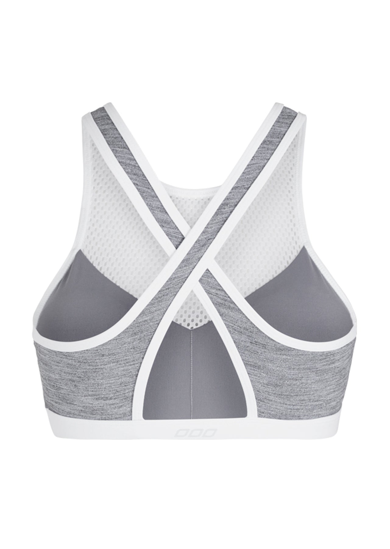 Lorna Jane Tough Girl Sports Bra - Mid Grey Marl Stripe