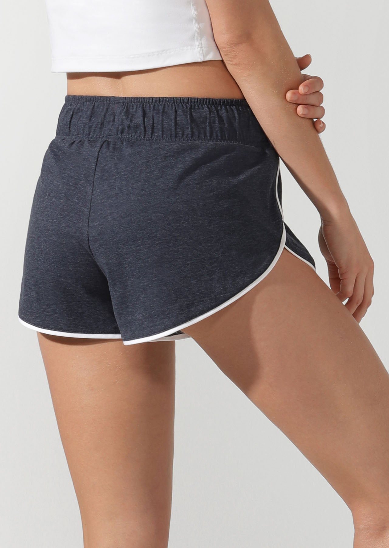 Lorna Jane Track-Side Retro Shorts - Midnight Indigo Marl
