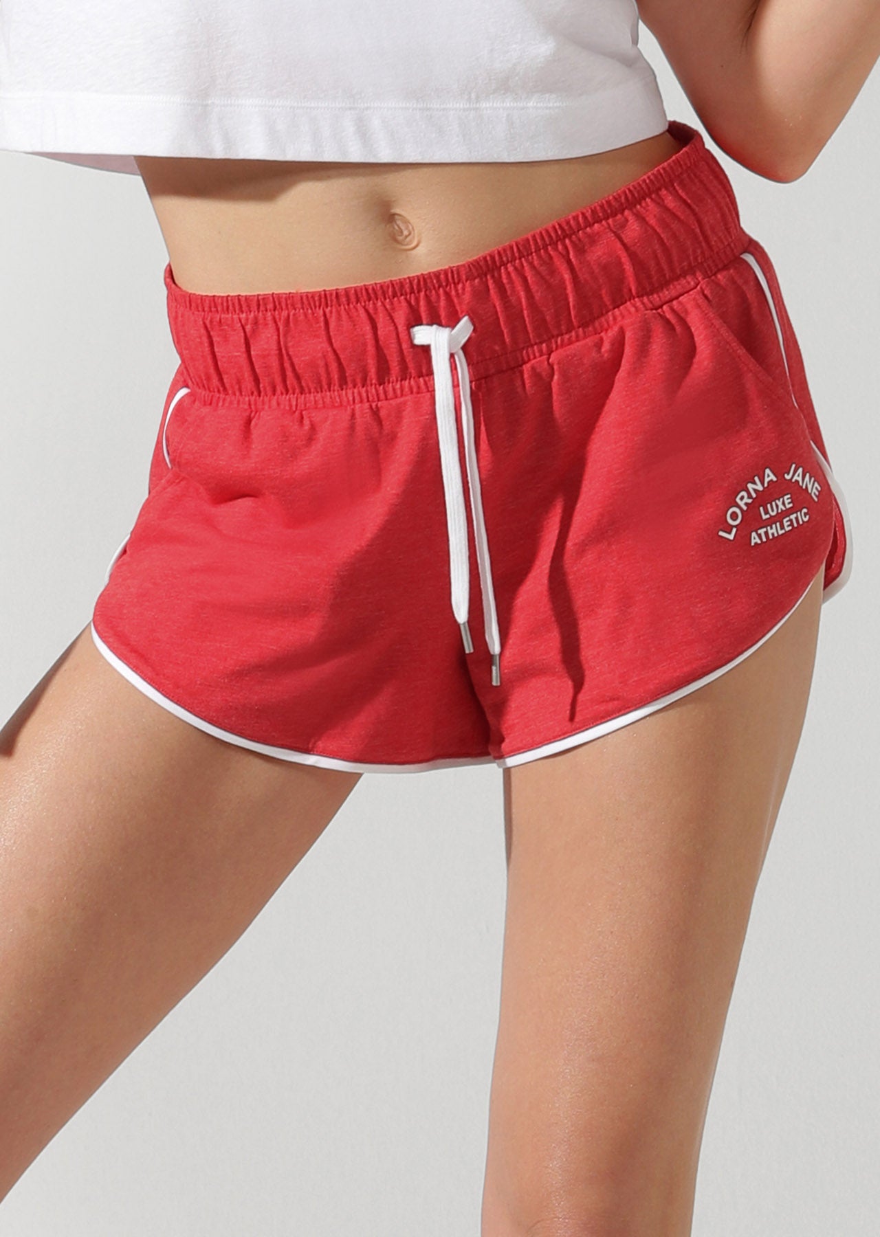 Lorna Jane Track-Side Retro Shorts - Ginger Marl